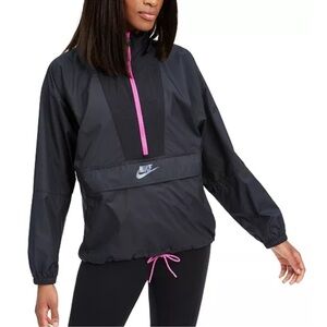 Nike Black Pullover Jacket with Pink Accents
